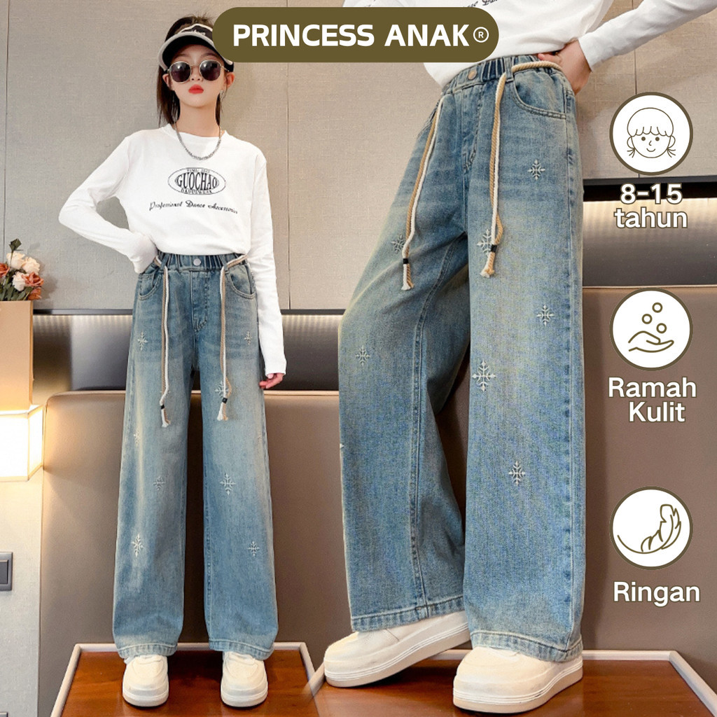 LMC74 [PRINCESS ANAK] 8-15 Tahun  bajua celana jeans wanita celana anak jeans 15tahun wanita Highwai