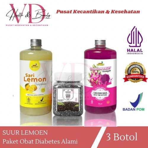 

Paket Hemat Bundling Cuka Naga 500ml Sari Lemon 500ml dan Chia Seeds 150gram By Suur Lemoen ID