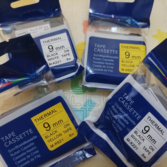 

MK 221 Label Tape 9 mm BROTHER PT-90 PT-M95 MK-221 M-K221 Compatible