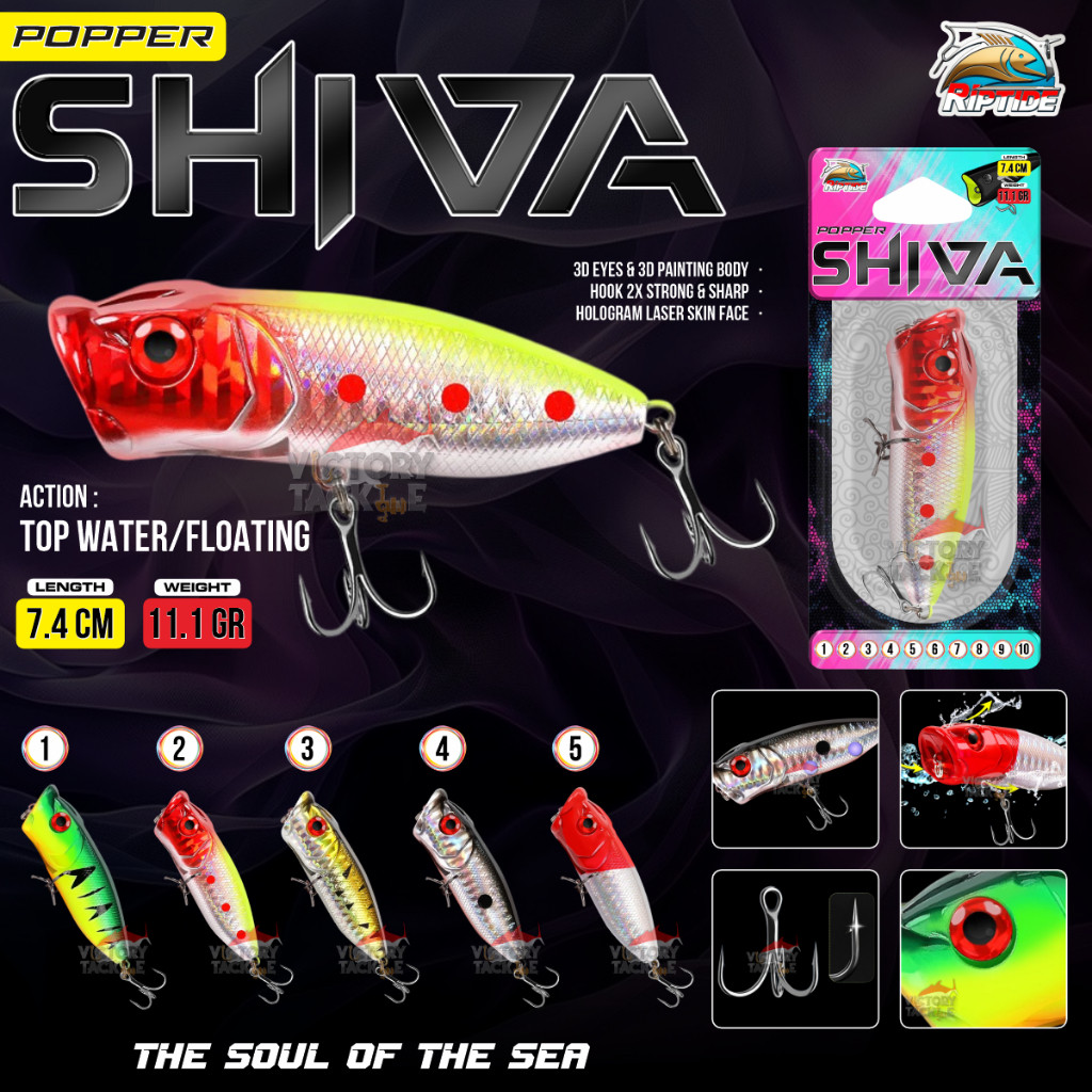 Umpan Pancing Riptide Shiva Ultralight Casting Mini Popper 11 Gram