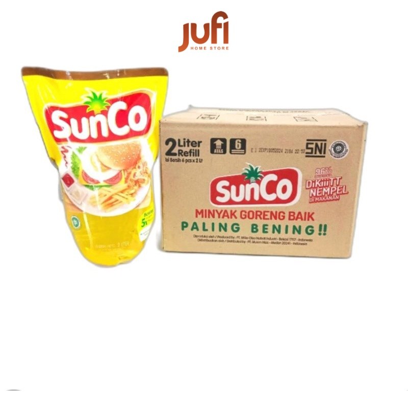 

SUNCO 2 LITER 2LITER 1 DUS ISI 6 PCS / MINYAK GORENG SUNCO 2L 1 KARTON DUS