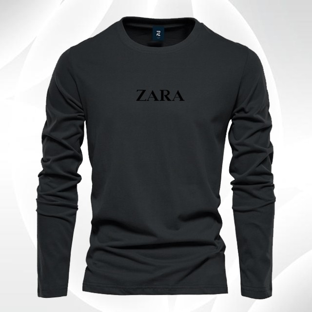 Promo.. Kaos Keren Lengan Panjang Zara Hitam / Kaos pria & Wanita / Kaos premium / Kaos Quality Af F