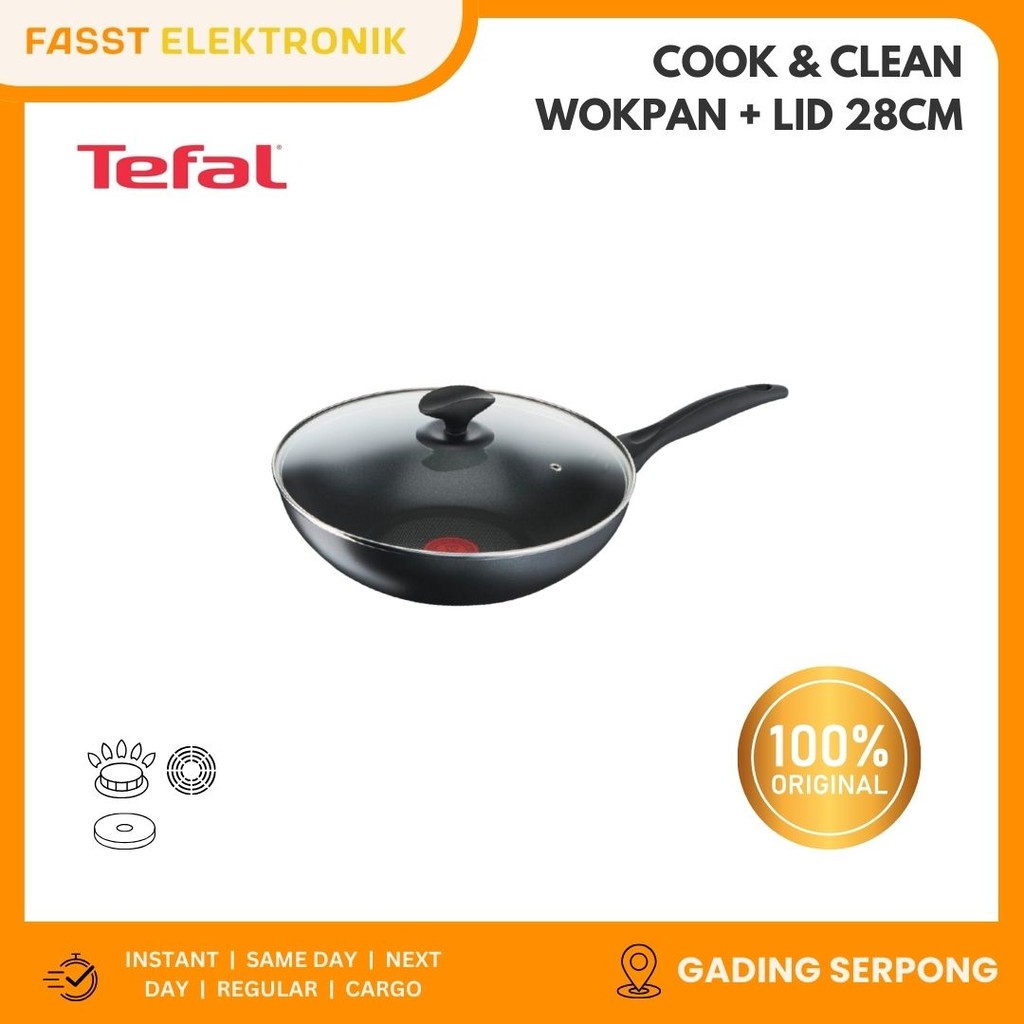 TEFAL Cook & Clean Wokpan 28cm + Lid