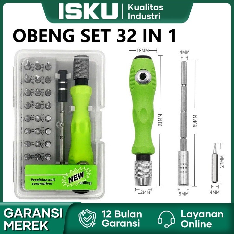 ISKU obeng set 32Pcs Total Tools Obeng Presisi set Komputer Laptop Hp Service Obeng Set