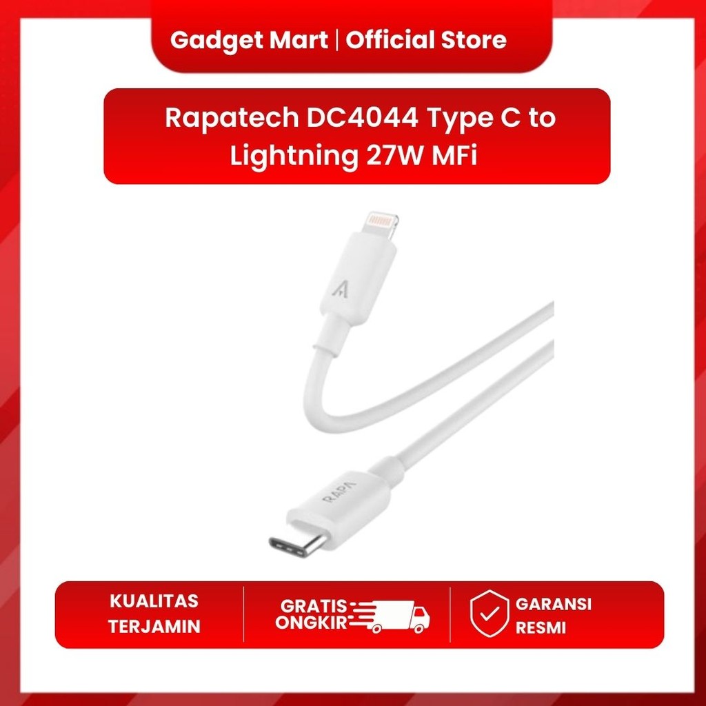 Kabel Data Type C to Lightning 27W MFi Certified  | Rapatech DC4044