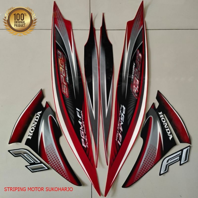 (ORI) striping honda spacy fi 2012 2013 merah  kualitas original