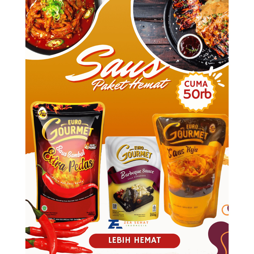 

Euro Gourmet Paket Saos Sambal, BBQ dan Cheese Hemat