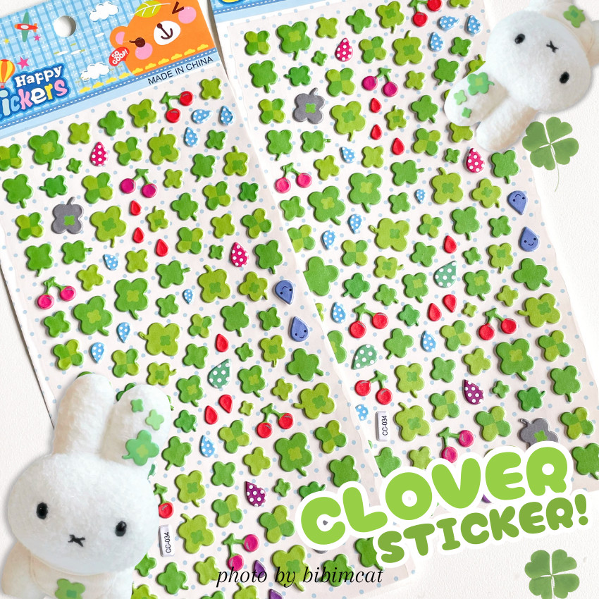 

Bibimcat - Clover Sticker Timbul Foam / Stiker 4 Leaf Clover Semanggi Deco Dekorasi