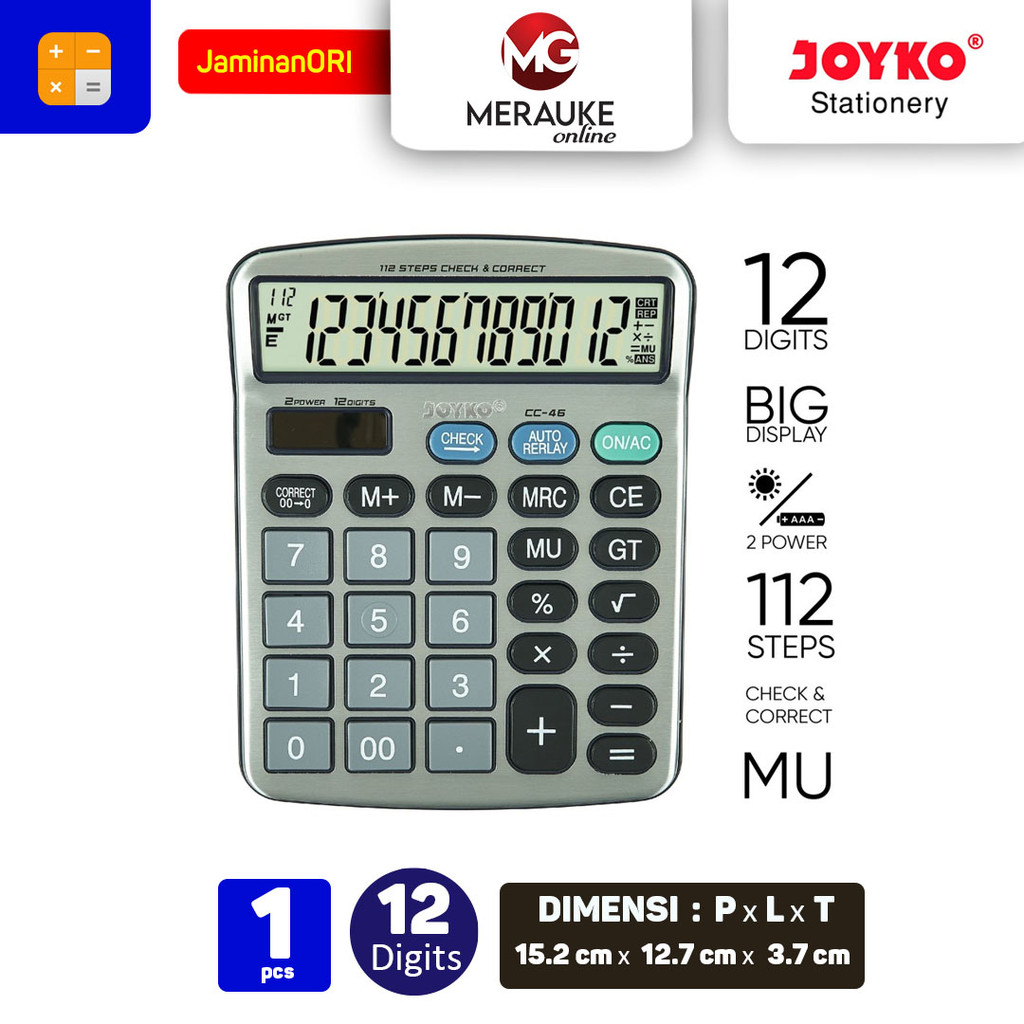 

JOYKO Kalkulator / Calculator 12 Digits CC-46 Check & Correct