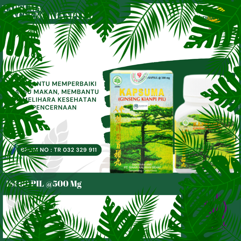 

Kapsuma (Ginseng Pil) - Penambah Nafsu Makan dab Berat Badan