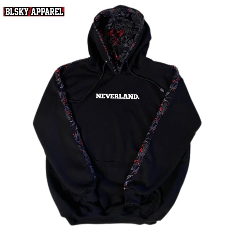 Hoodie NEVERLAND Motif taping tulip katun (free stiker)