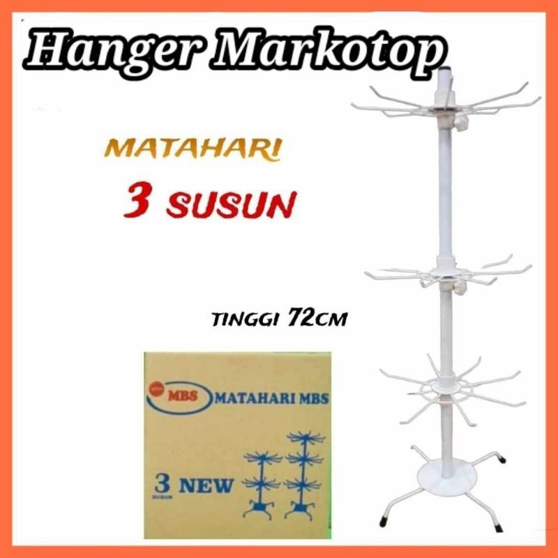rak display matahari putar 3 susun /gantungan masker (batang besar)