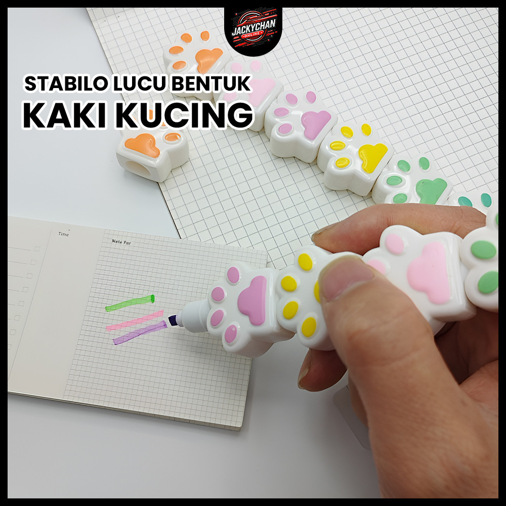 

JC Stabilo Lucu Set 5pcs + Tutup Bentuk KAKI KUCING HIGHLIGHTER