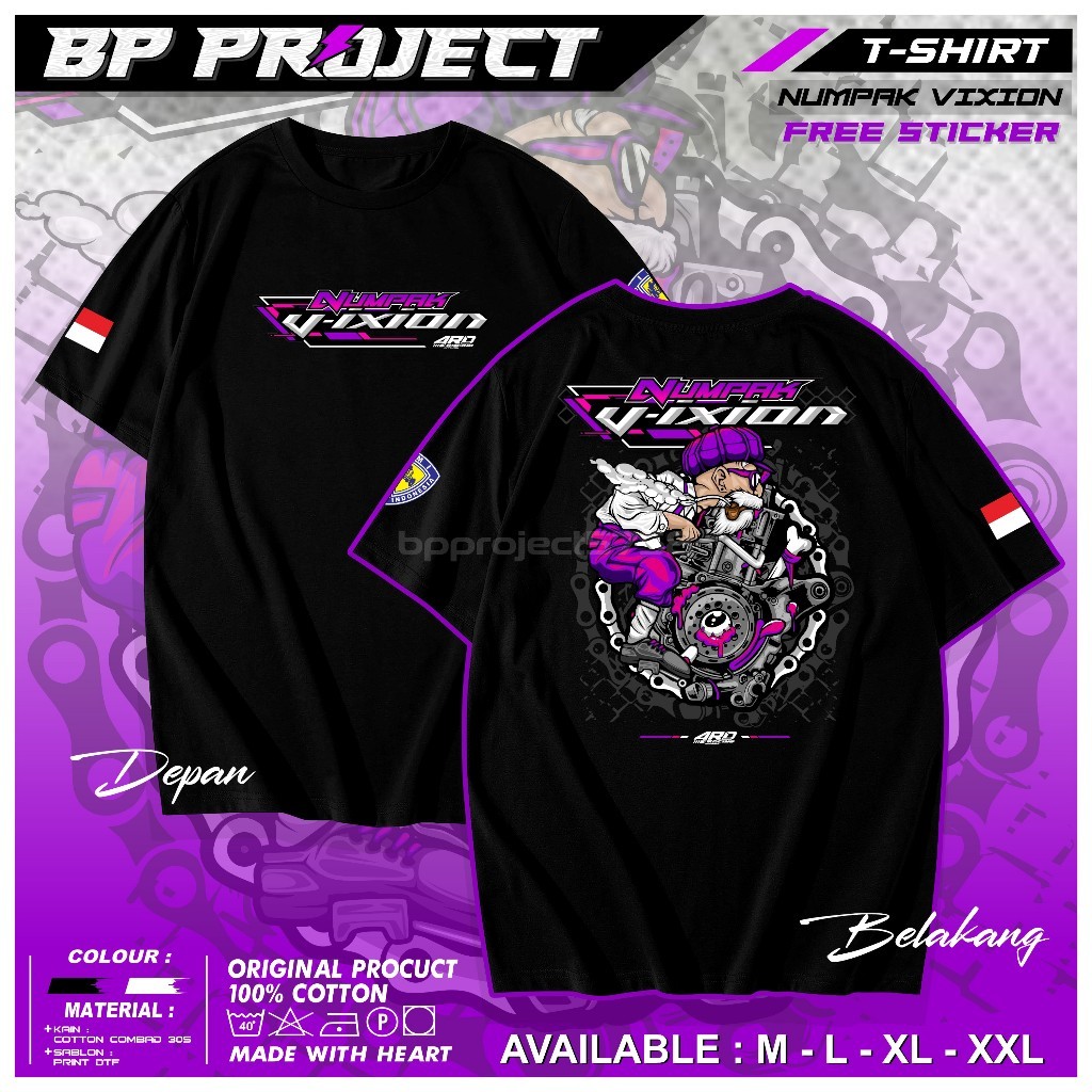 KAOS RACING NUMPAK VIXION GANK VIXION JARI JARI UNISEKS PRIA WANITA - KAOS DISTRO NUMPAK VIXION GANK
