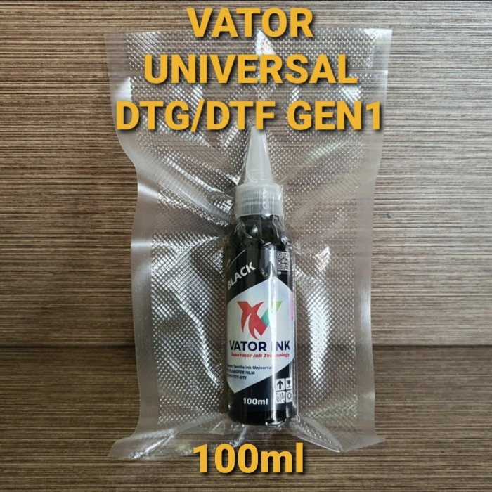 

TERBARU Vator Ink Tinta Textile Universal DTG DTF Sablon Digital - Hitam