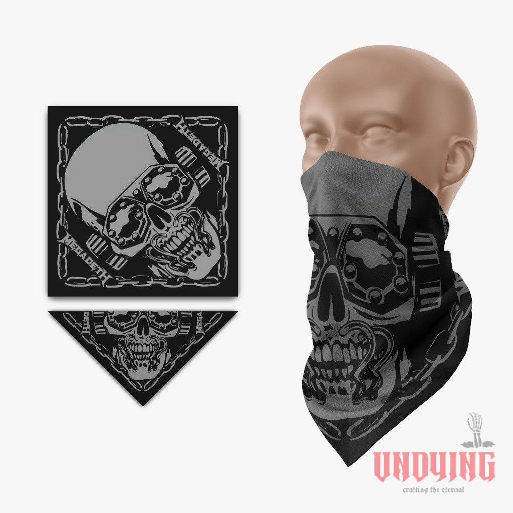 Megadeth - Bandana /Paisley Masker Scarf /Band Death Metal / Bandana Slayer Unisex /Skena Aksesoris 