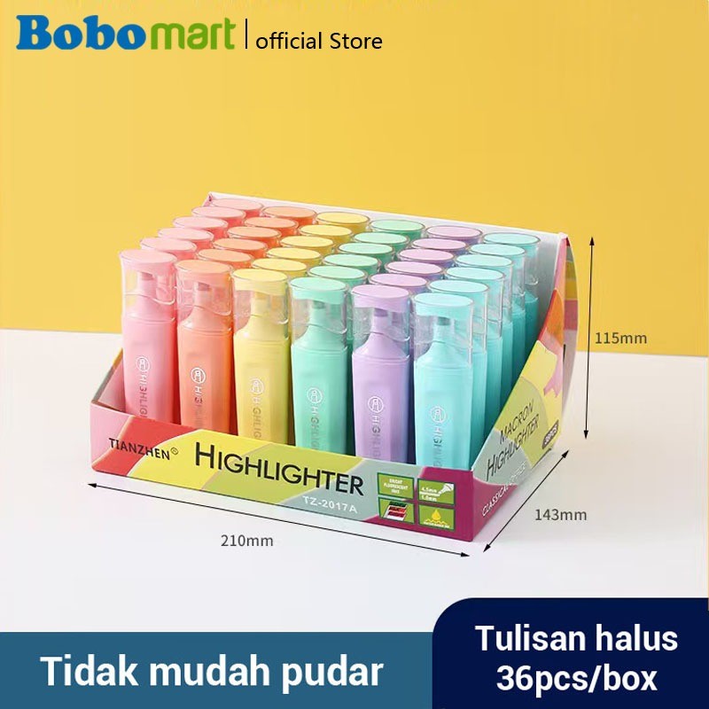 

BOBOMART 1 PCS TZ2017A-1/TZ-2012A-2 HIGHLIGHTER PEN STABILO PASTEL SEKOLAH ANAK MURAH