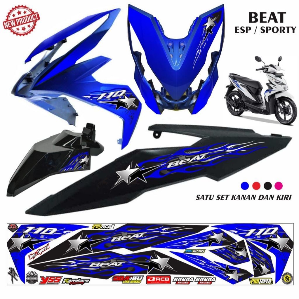 VARIASI STIKER VARIASI POLET STRIPING KEREN BEAT ESP SPORTY STRIPING KEREN