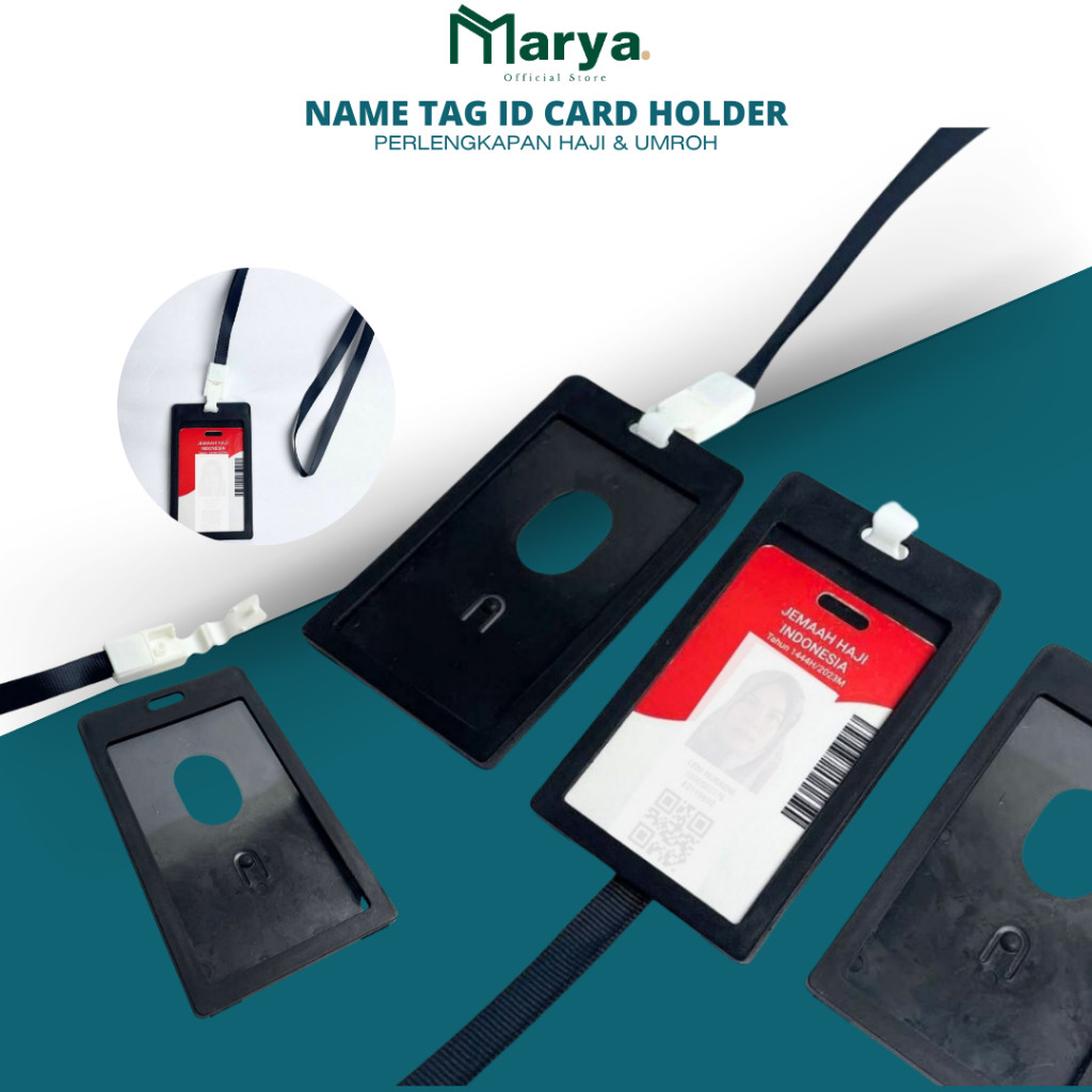 

TERLARIS Lanyard ID Card Holder Name Tag Perlengkapan Haji dan Umroh MARYA yy87