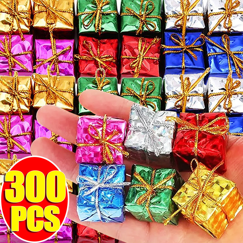 

Wholesale Mini Gift Boxes Xmas Tree Hanging Foam Present Pendants Gifts Navidad New Year Party Decorations Supplies