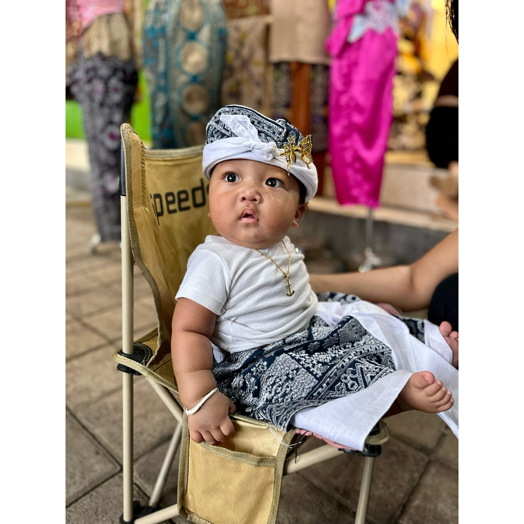[ dewisrikebaya ] Udeng Jadi Bayi & Anak Polosan Batik Putih Hitam Rimpit Nayah Spesial Request