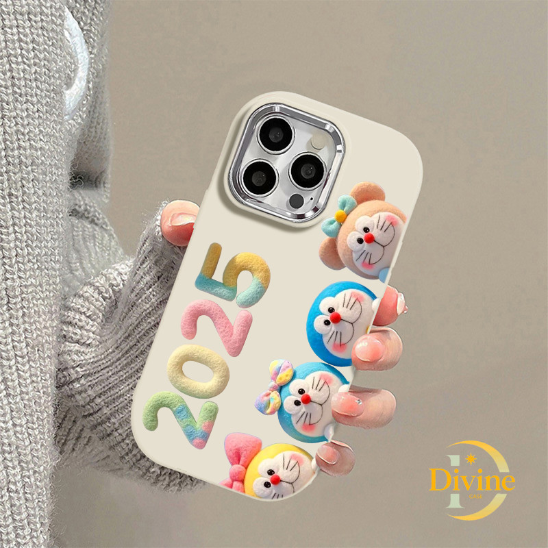 Casing IPhone Doraemon 2025 Soft Lucu Chubby Case untuk IPhone 11 12 13 14 15 Pro Max X XR XS Max 7P