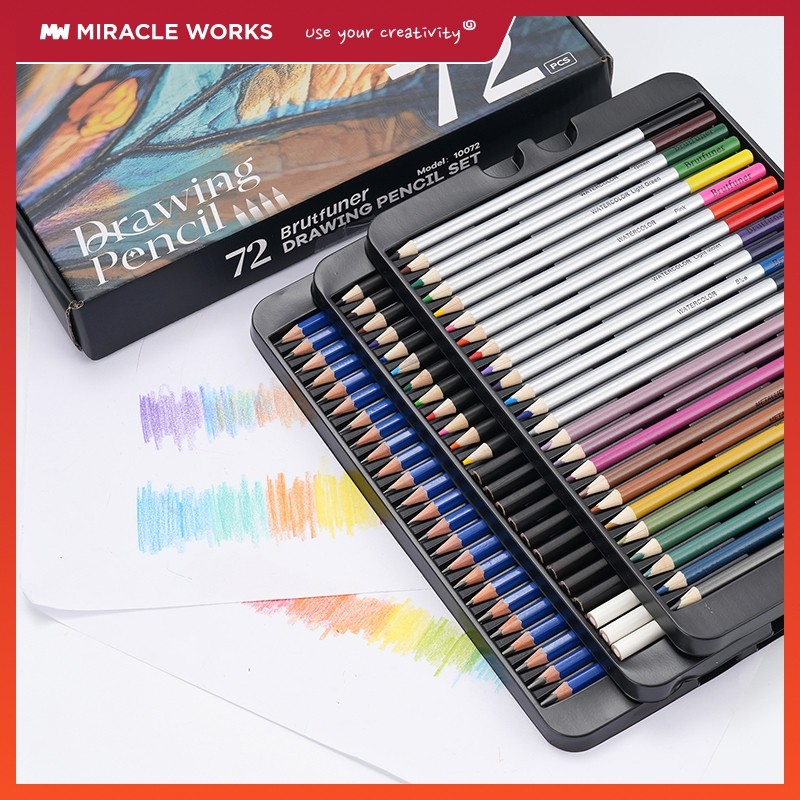 

MW Brutfuner 72 Warna Professional Wood Soft Lead Colored Pencils Set for Drawing Sketch School