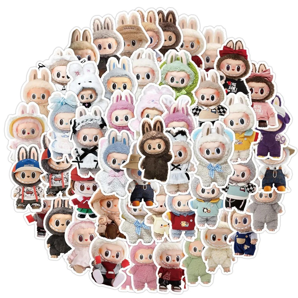 

50PCS Labubu Stickers Cute Cartoon Doll Decals Decoration DIY Phone Case Water Bottle Notebook Graffiti Sticker Kids Toys Gifts