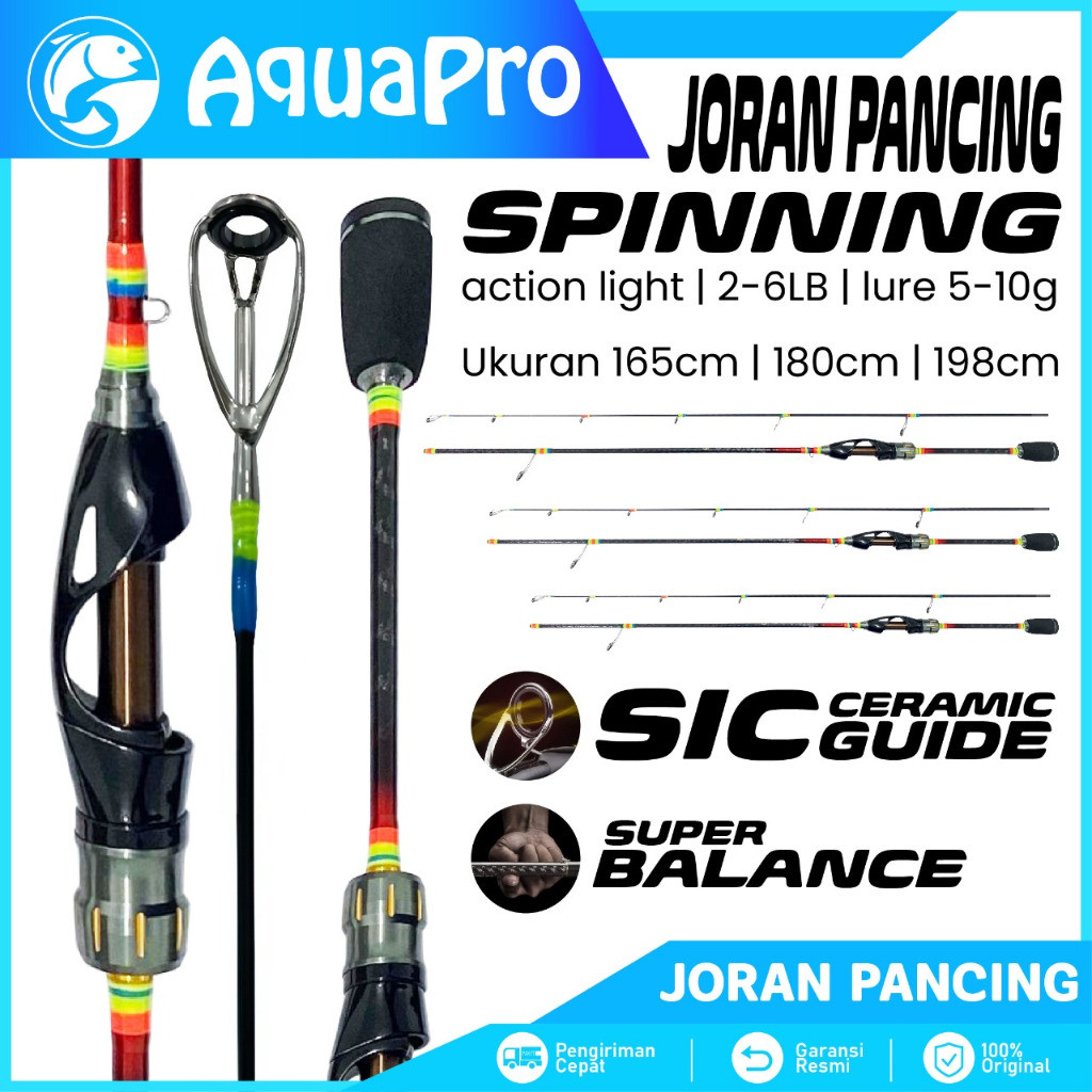 Joran Spinning Lure Action Light Tongkat Pancing Red Rainbow Gen 2 / Rainbow 2-6lb 1.65-1.98M Fisihi