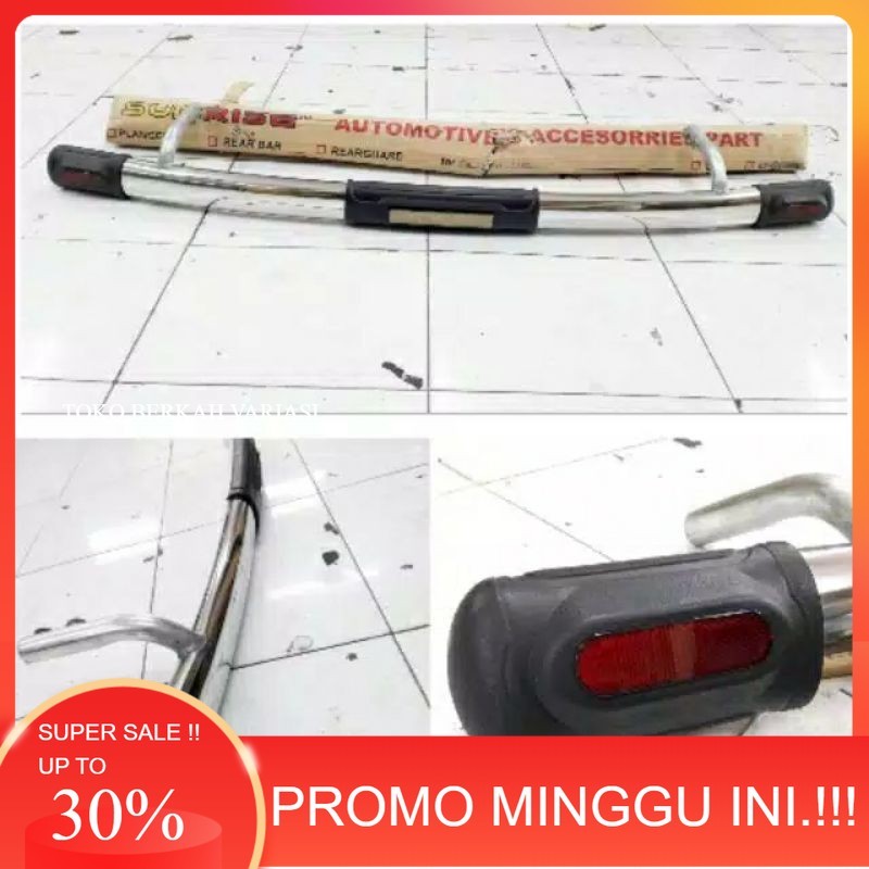 Pengaman Belakang Bumper Sunrise -Mobilio Innova Old Avanxa Xenia Calya Sigra Stainless-TANDUK MOBIL