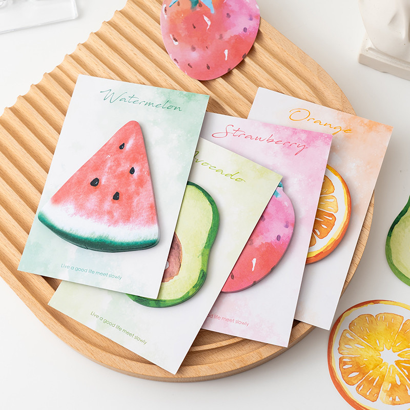 

4pcs creative fruit sticky note ins cartoon n times stickers shaped label stickers cute sticky girl message sticky notes