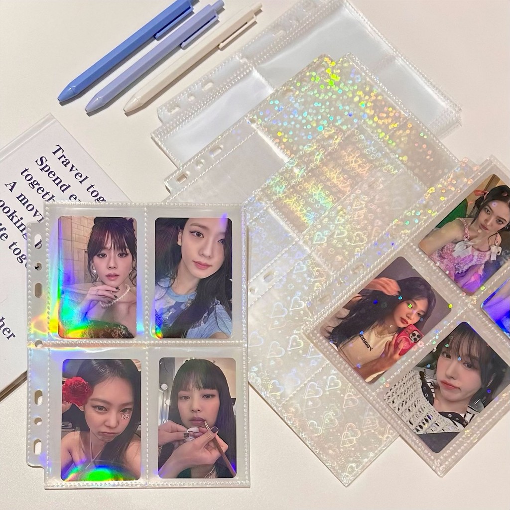 

(10lembar) 4P Sleeve One Side & Double Side Photocard Hologram A5 6 Ring