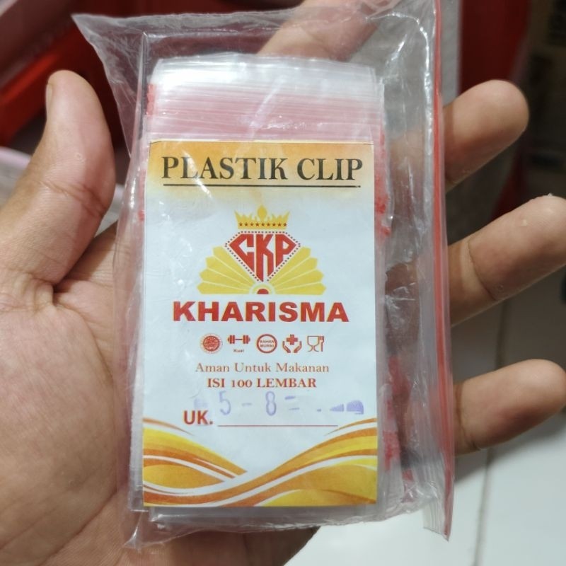 

plastik cetik/plastik klip kharisma 5x8, isi 100 pcs/bungkus