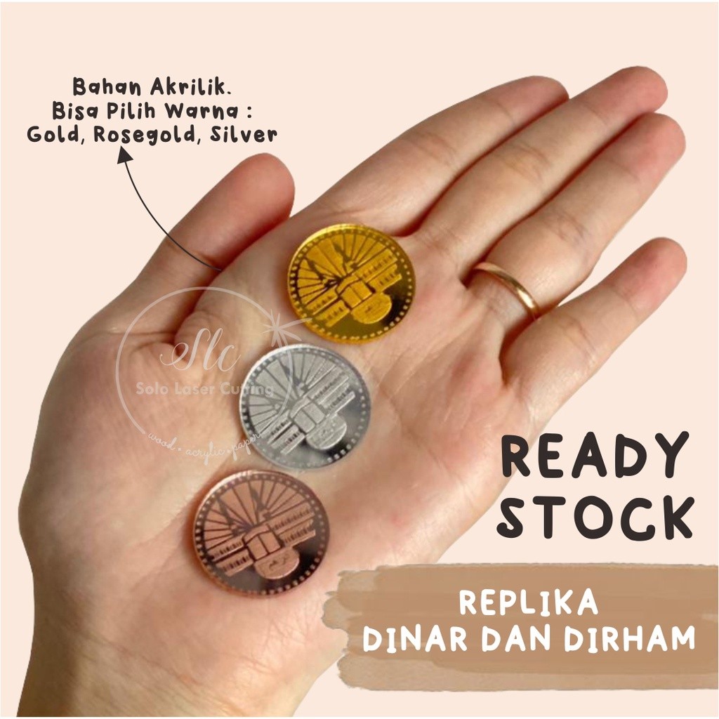 Replika 1 Dinar / dirham untuk hiasan mahar READY STOK