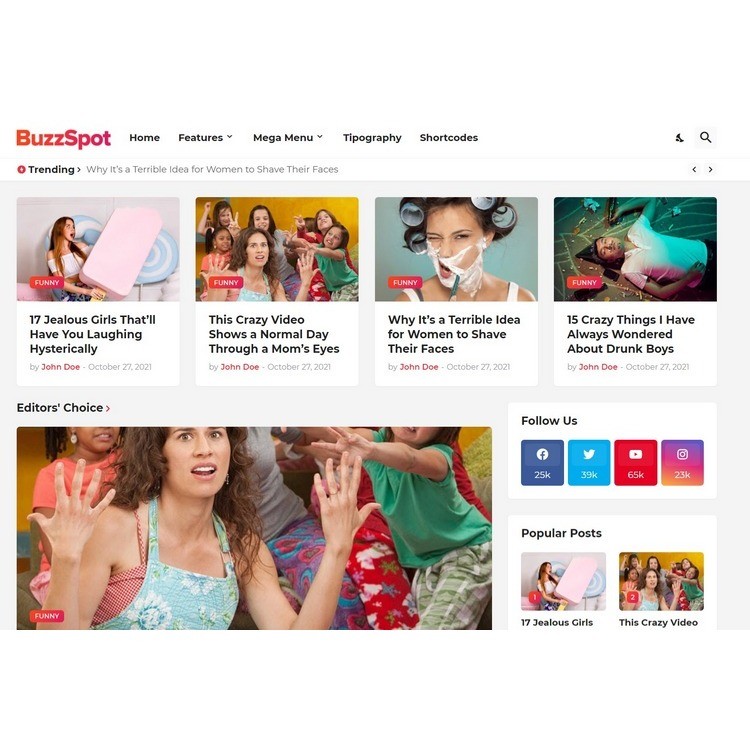 Template Blogspot Berita | BuzzSpot - Responsive Viral & News Blogger Template | Template Blogger Pr