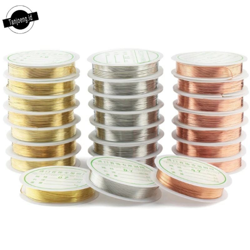 1 Roll Kawat Tembaga Aksesoris 0.3/0.4/0.5 Kawat Bros Manik Manik Kerajinan DIY Premium I