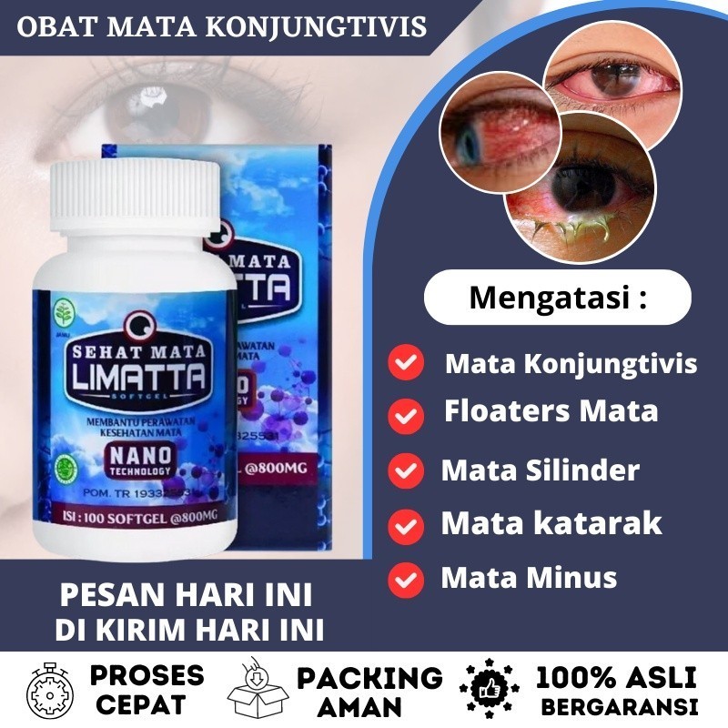 ORIGINAL 100% Limatta Softgel - Obat Mata Konjungtivitis , Obat Mata Merah Meradang, Obat Mata bengk