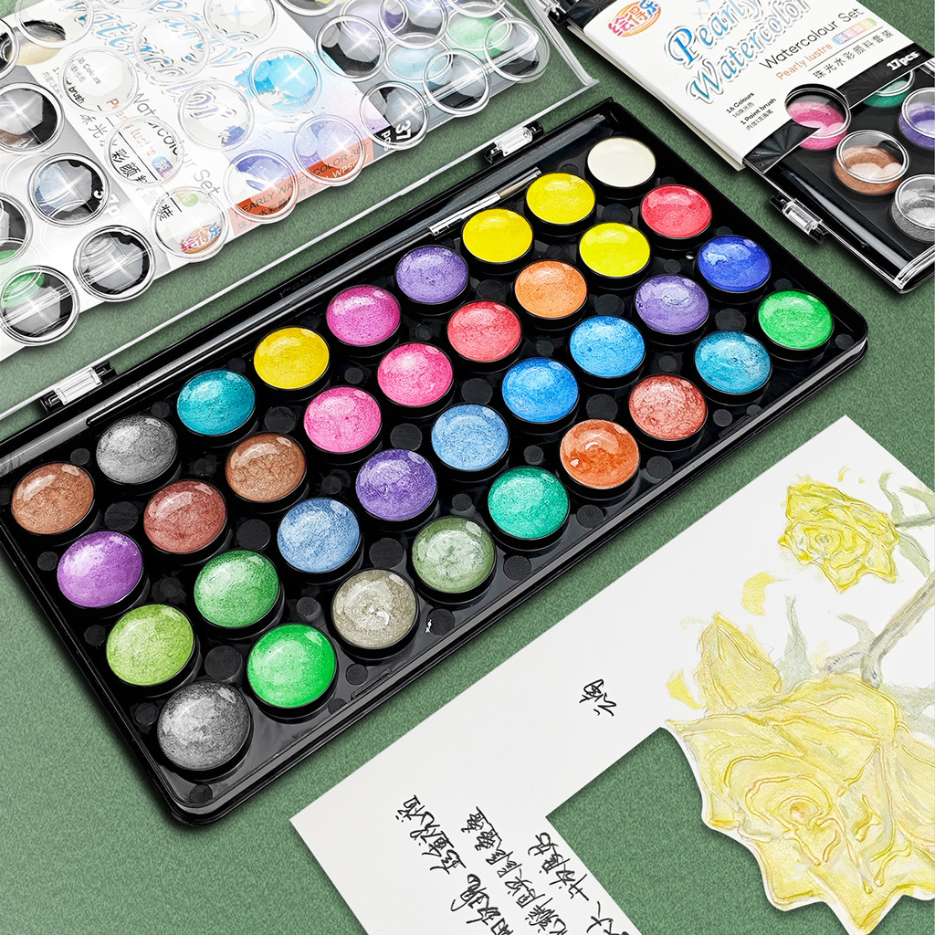 

Portable Plastic box Solid Watercolor Paint 16/36 Colors Pigment Professional Watercolor Painting Supplie Art Tool Set
