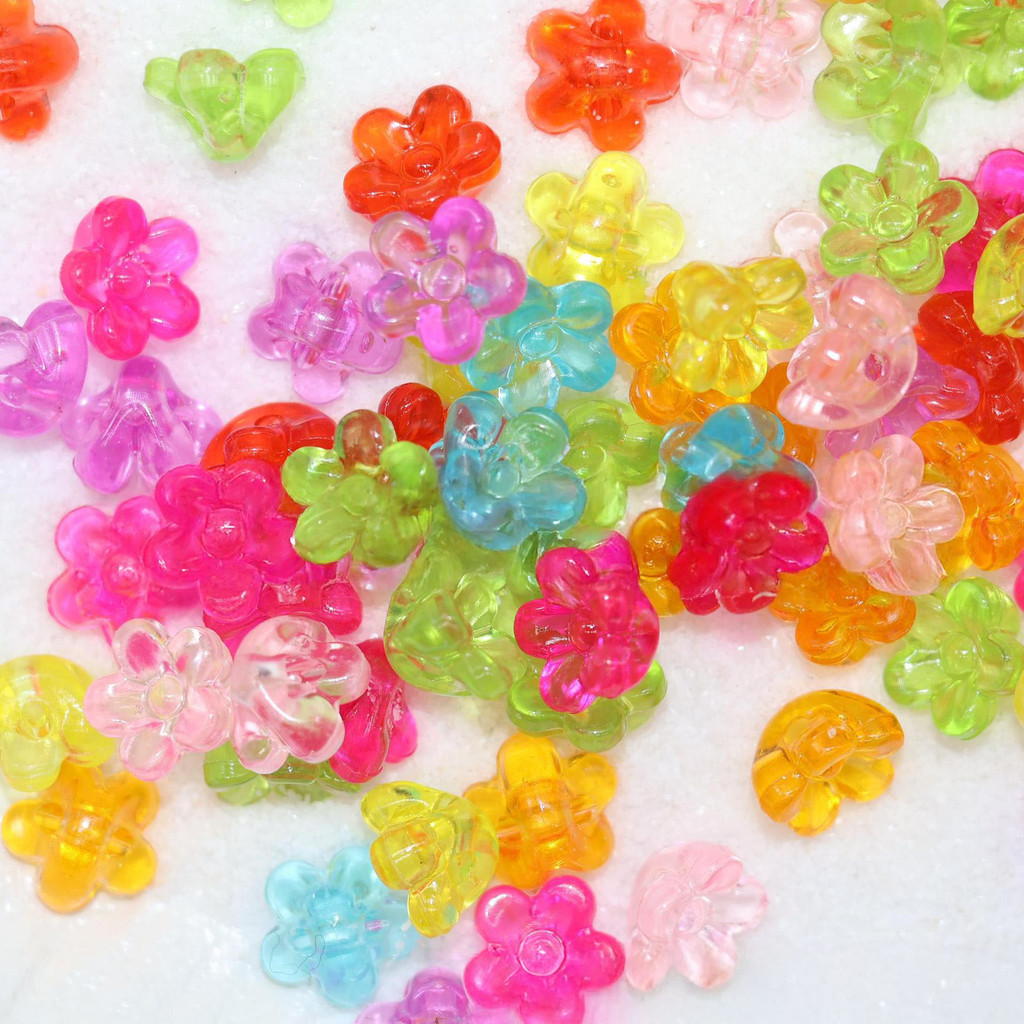 10 gr Manik-manik Akrilik Transparent - Kuncup Bunga Sakura