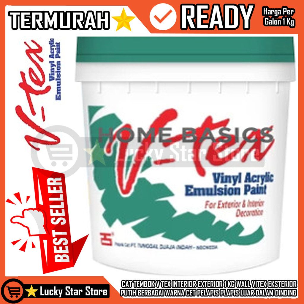 Warna Cet Pelapis Cat Tembok V Tex Interior Exterior 1 Kg Putih Berbagai Plapis Luar Dalam Dinding W