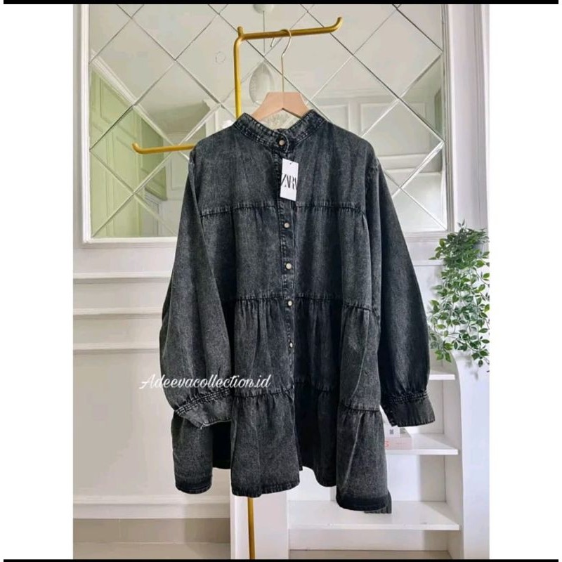 yi64x Atasan sara Jeans Tunik jumbo