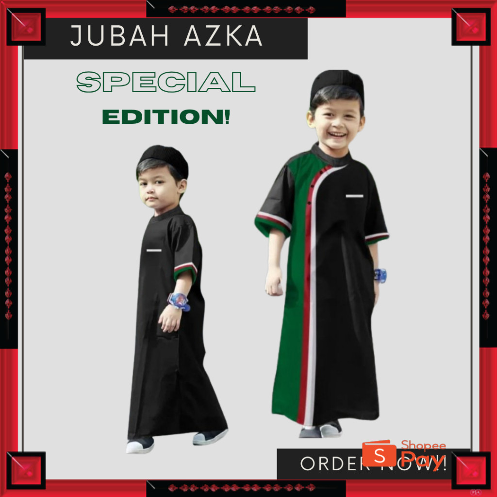 [PREMIUM ORIGINAL] Jubah PALESTINA Special Edition Model AZKA Baju Koko Gamis Anak Laki-Laki Usia 1-