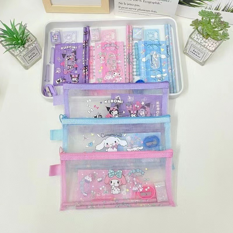 

belanjamall Kotak Pensil Set Jaring Sanrio Cinnamoroll Kuromi Melody Y3512