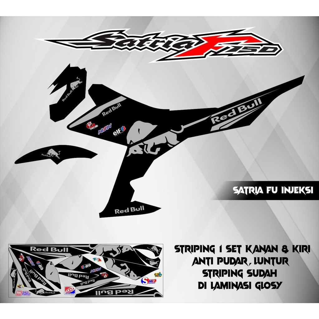 Striping Sticker Satria Fu Injeksi Redbull