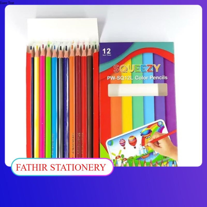 

Pensil Warna Squeezy Panjang 12 Warna Murah / Color Pencil PW-SQ12L