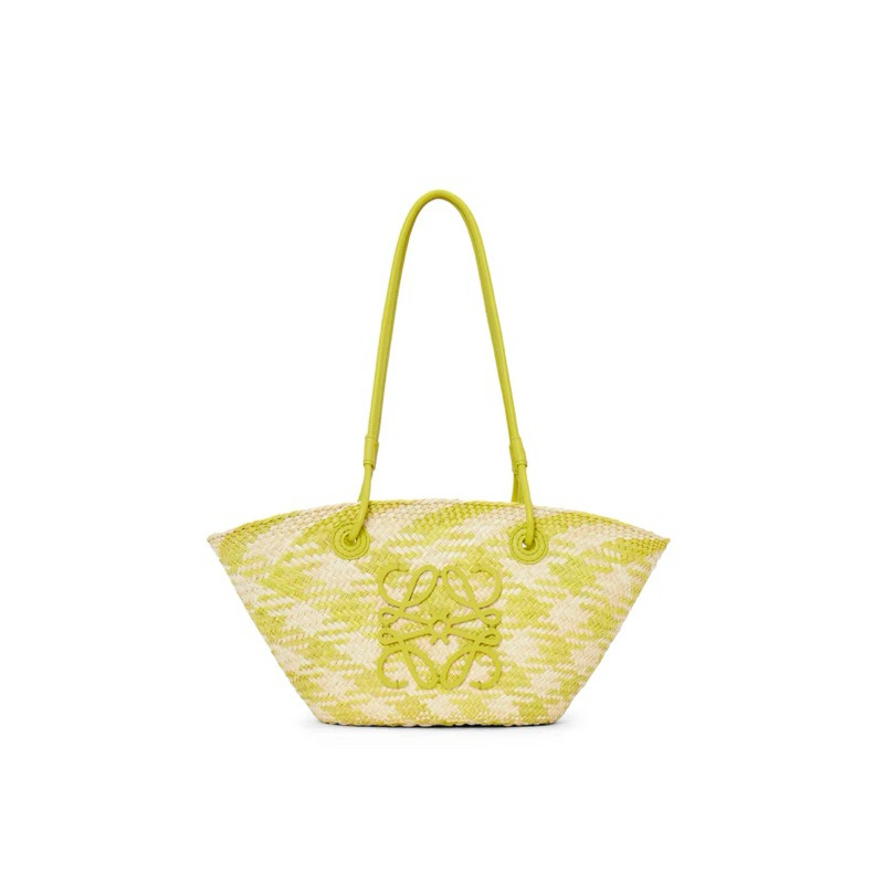 [Pre order] Loewe Small Anagram Basket Bag in iraca palm and calfskin