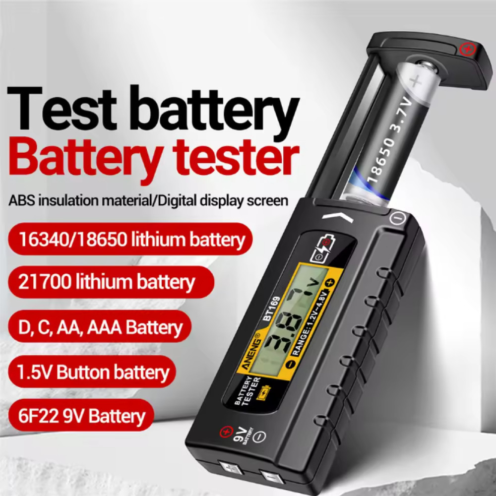 ANENG Battery Tester Digital Pengukur Baterai Multifunction BT169 Detektor Baterai Akurat