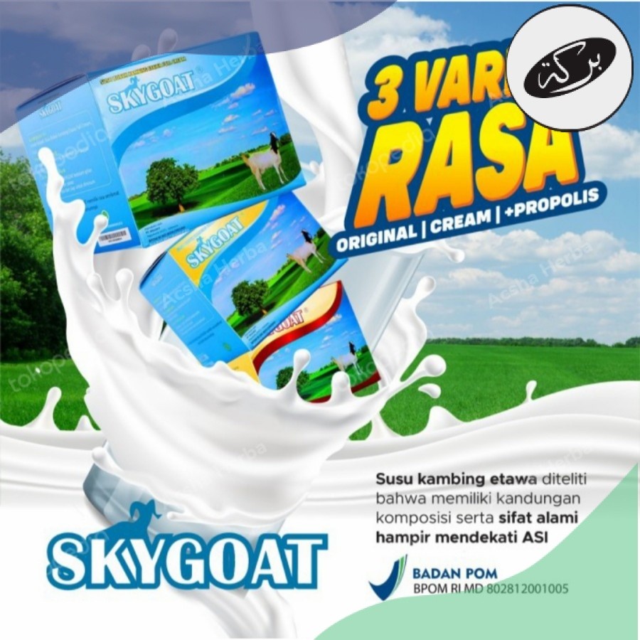 

HDN SKYGOAT - Susu Kambing Etawa Bubuk SKY GOAT Vanilla Propolis 1 Box Isi 8 Sachet
