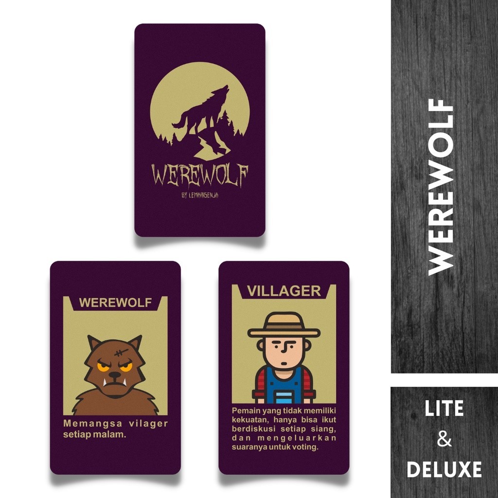 READY - Kartu  Werewolf - lite & deluxe pack - permainan seperti truth or dare