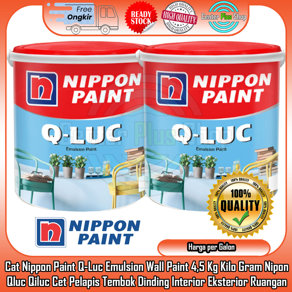 Cat Tembok Nippon Paint Q-Luc Wall Paint Emulsion Paint Nipon Dinding Qluc 4,5 Kg Interior Eksterior